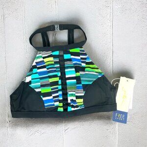 NWT GOTTEX Womens Multicolor High Neck Sports Bra 36